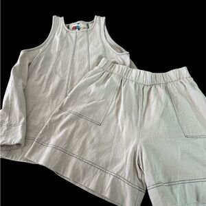 Free People Cream Tank and Shorts Set